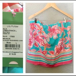 Gorgeous Silk Lily Pulitzer strapless top
